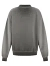 Off-white Crew Neck Sweatshirt With Long Sleeves And Ribbed Cuffs In Gray