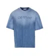 Off-white Vintage Round Neck Short Sleeve T-shirt In Blue