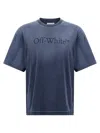 Off-white Vintage Round Neck Short Sleeve T-shirt In Blue
