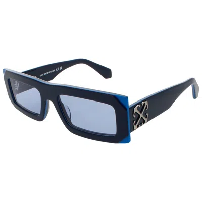 Off-white Laurel Blue Rectangular Unisex Sunglasses Oeri13p 4840 54 In Black