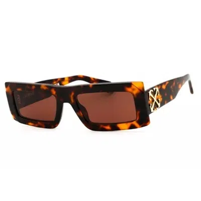 Off-white Laurel Brown Rectangular Unisex Sunglasses Oeri13p 6064 54 In Blue