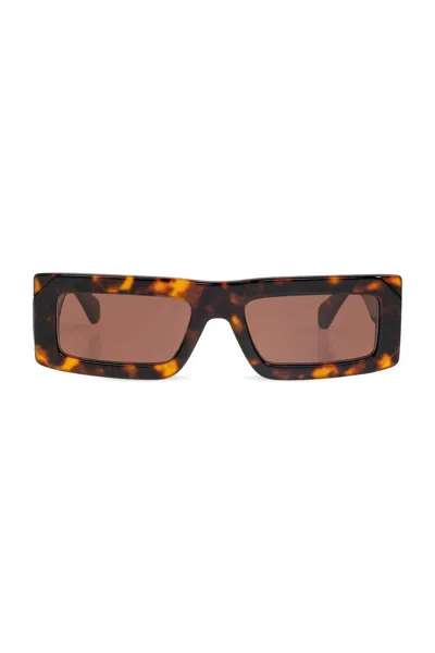 Off-white Laurel Rectangular Frame Sunglasses In Brown