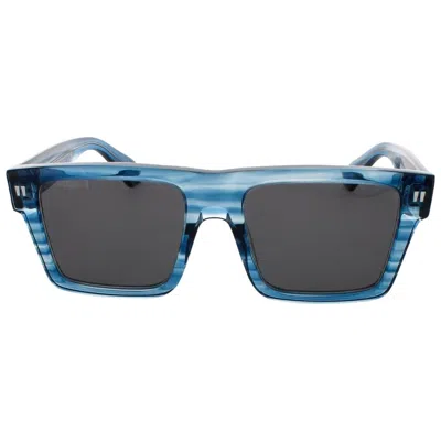 Off-white Lawton Dark Grey Square Unisex Sunglasses Oeri109 4407 54 In Blue