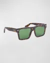 Off-white Lawton Square Acetate Sunglasses In 6055 Havana Green