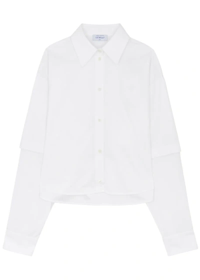 Off-white Layered Cotton-poplin Shirt In White