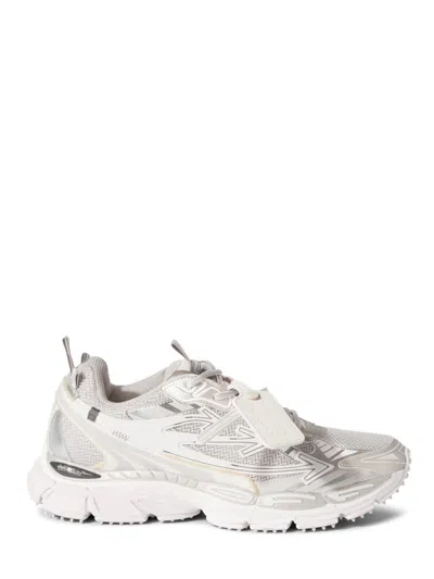 OFF-WHITE LAYERED NEUTRAL SNEAKERS WITH REFLECTIVE ACCENTS