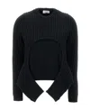 Off-white Layered Ribbed-knit Jumper In Black