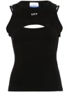 Off-white Layered Sleeveless Top With In Black