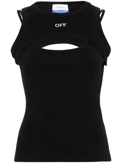 Off-white Layered Sleeveless Top With In Black