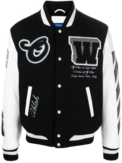 OFF-WHITE LEA APPLIQUÉ VARSITY JACKET