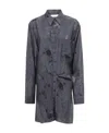 Off-white Lea Embellished Minidress In Gray