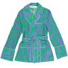 Off-white Leaf-print Pyjama-style Shirt In Blue/green In Blue/green