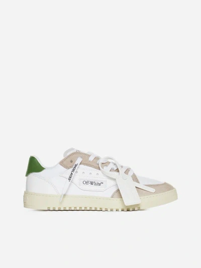 OFF-WHITE LEATHER AND CANVAS 5.0 SNEAKERS