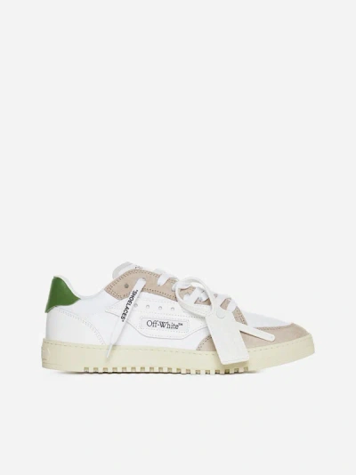 Off-white 5.0 Leather Sneakers In White,green