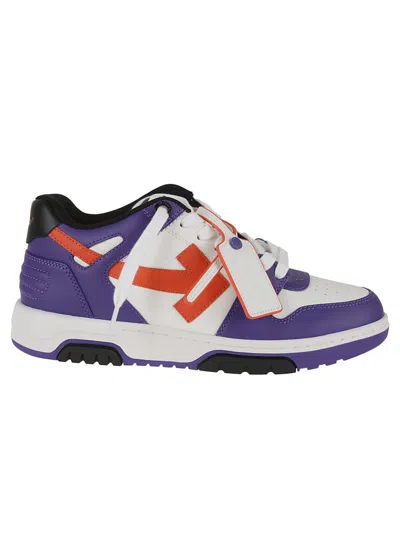 Off-white Leather And Rubber Sneakers With Bold Color Accents In Multicolor