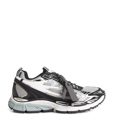 Off-white Ow Be Right Back Grey Low Top Sneakers With Zip-tie Detail In Mesh And Leather Man In White