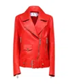 Off-white Ff Leather Biker In Red