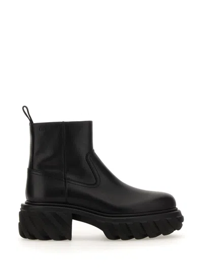 Off-white Leather Boot