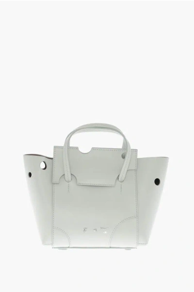 Off-white Leather Burrow Tote Bag With Cut-out Details In Burgundy