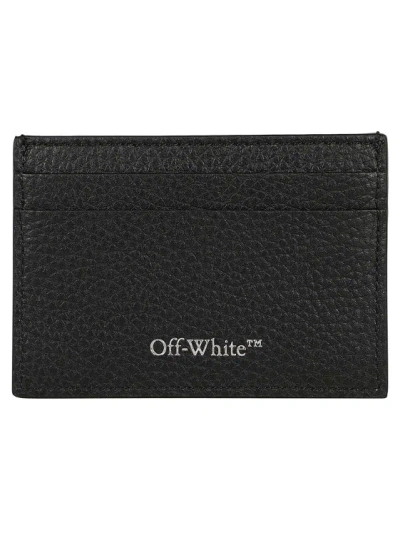 Off-white Leather Card Case In Black