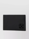 OFF-WHITE LEATHER CARD HOLDER WITH CENTRAL POCKET