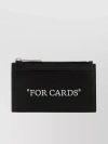 OFF-WHITE LEATHER CARD HOLDER WITH ZIP POCKET
