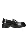 Off-white Leather Combat Loafers In Black