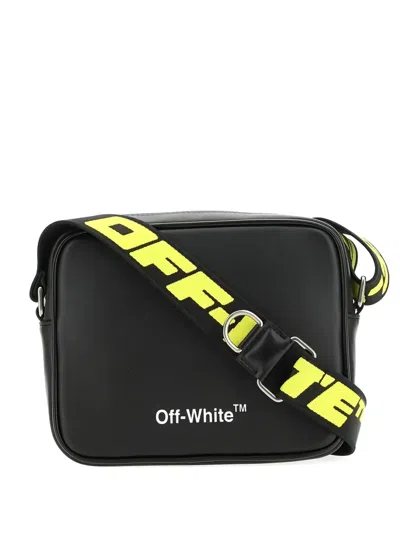 Off-white Leather Cross Body Bag In Black