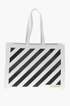 Off-white Leather Diag Hybrid Tote Bag With Removable Shoulder Strap