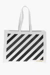 Off-white Leather Diag Hybrid Tote Bag With Removable Shoulder Strap In Multi