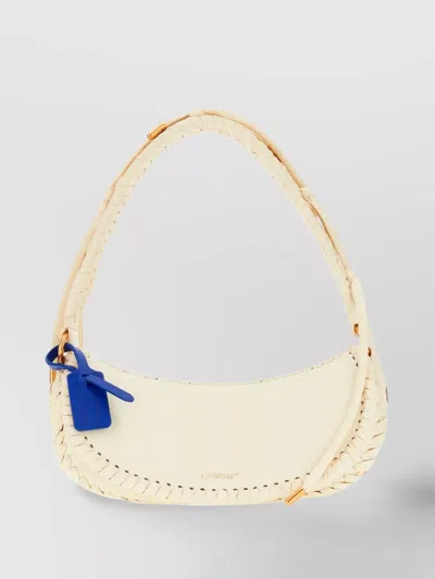 Off-white Leather Edge Shoulder Bag In Neutrals