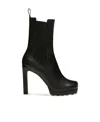 Off-white Calf Leather Sponge Heel Boots In Black