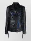 Off-white Contrast-trim Leather Jacket