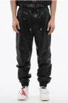 Off-white Leather Joggers With Drawstrings