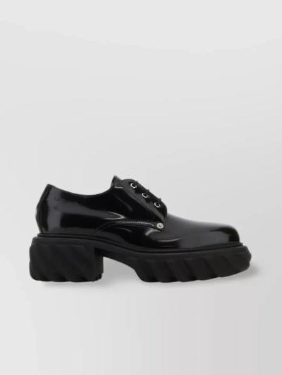 Off-white Exploration Leather Derby Shoes In Black