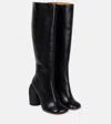 Off-white Runway Square-toe Leather Boots In Black Black
