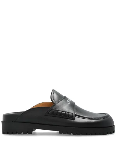 Off-white Leather Loafers In Black