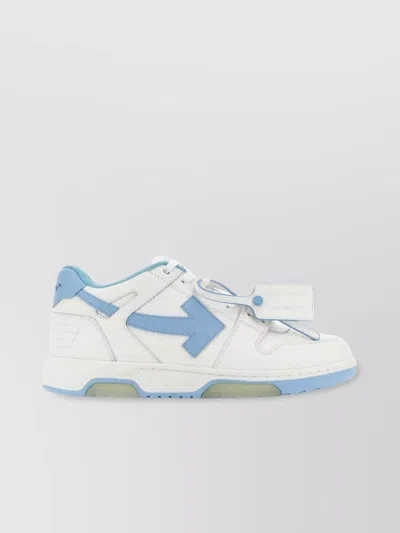 Off-white Leather Low-top Sneakers For Casual Days In Blue