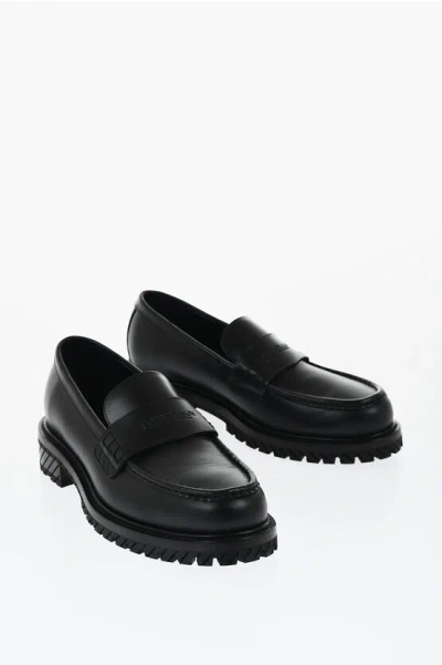 OFF-WHITE LEATHER MILITARY LOAFERS