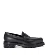 Off-white Stitch Detailed Leather Loafers For Men In Black In Black