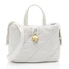 Off-white Leather Nailed Zipped Tote In White