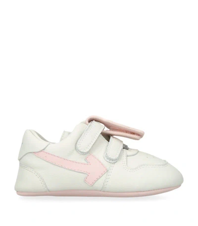 Off-white Kids' Leather Ooo Sneakers In White