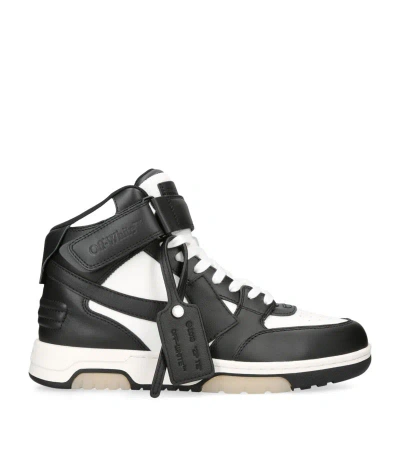 OFF-WHITE LEATHER OUT OF OFFICE HIGH-TOP SNEAKERS