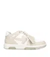 Off-white Men's Out Of Office Leather Low-top Sneakers In Beige