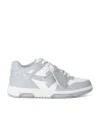Off-white Low Top Sneakers With Perforated Toe And Rubber Sole In White