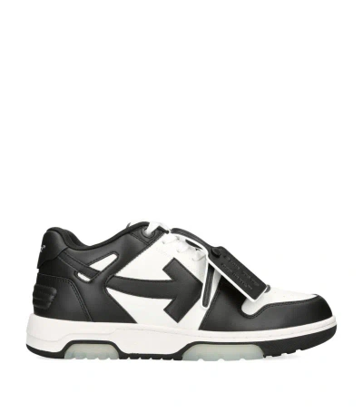 Off-white Leather Out Of Office Sneakers In Black  