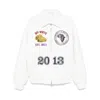 Off-white Rhino Leather Raglan Varsity Jacket In White