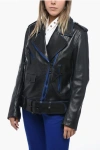 Off-white Contrast-trim Leather Jacket
