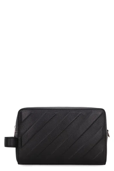 Off-white Leather Pouch In Black
