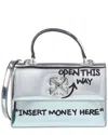 Off-white Leather Satchel In Silver